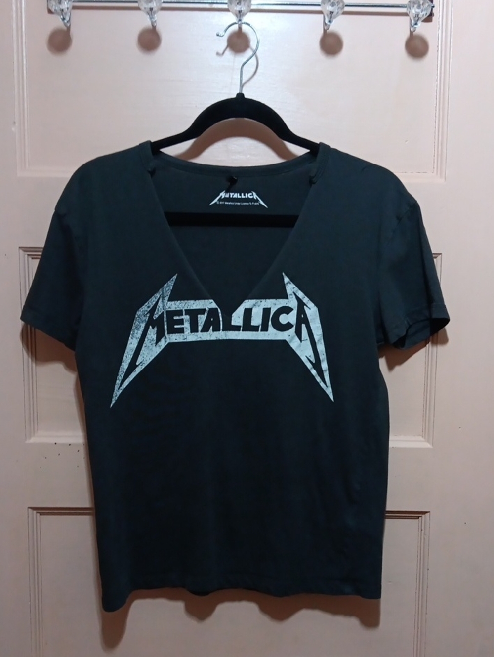 Metallica Women's Black Short Sleeve Logo Tee Reworked